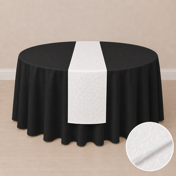 Chemin de table motif Jacquard 12'' x 108'' (31 cm x 274 cm)