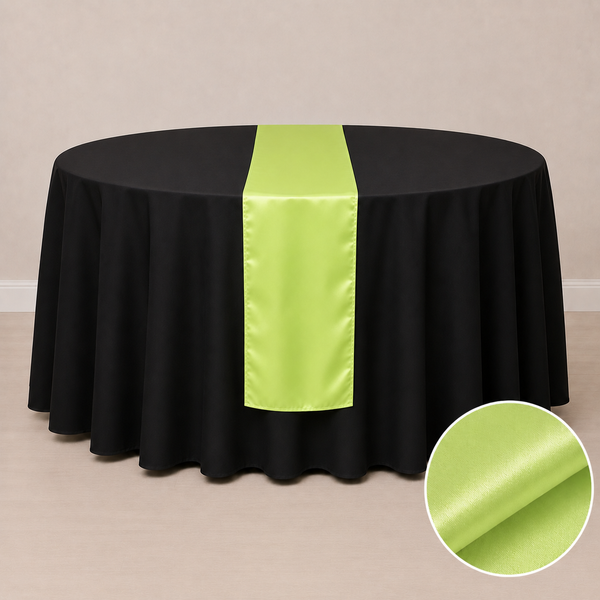 Chemin de table satiné 12'' x 108'' (31 cm x 274 cm)
