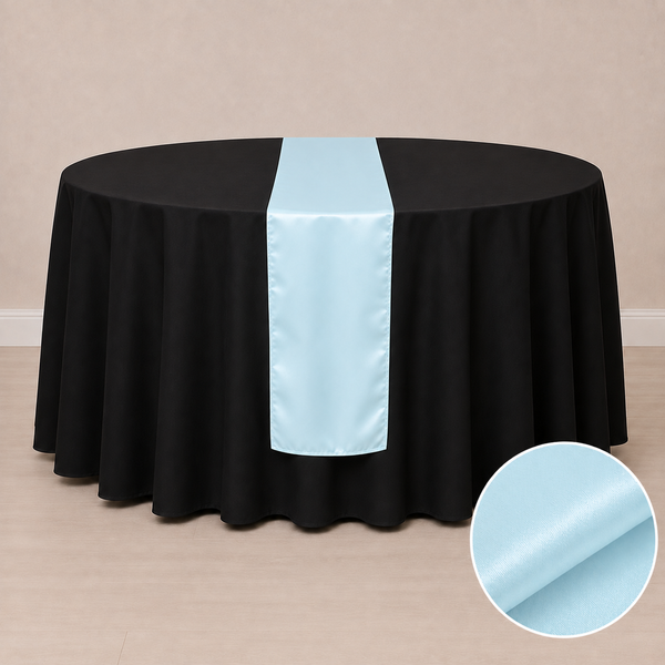 Chemin de table satiné 12'' x 108'' (31 cm x 274 cm)