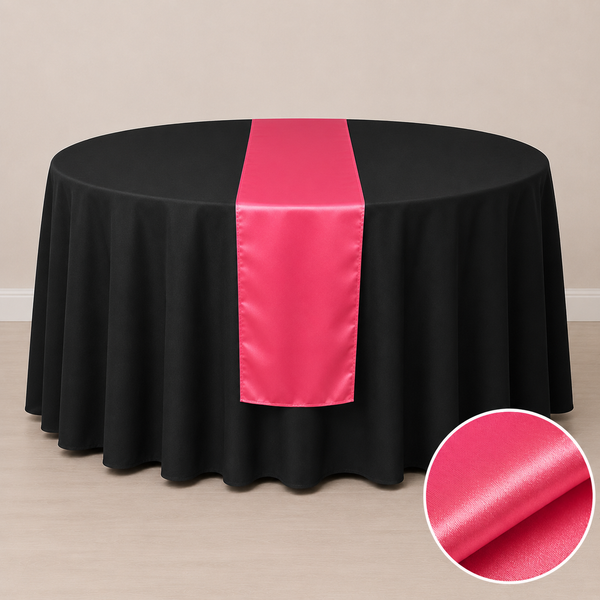 Chemin de table satiné 12'' x 108'' (31 cm x 274 cm)
