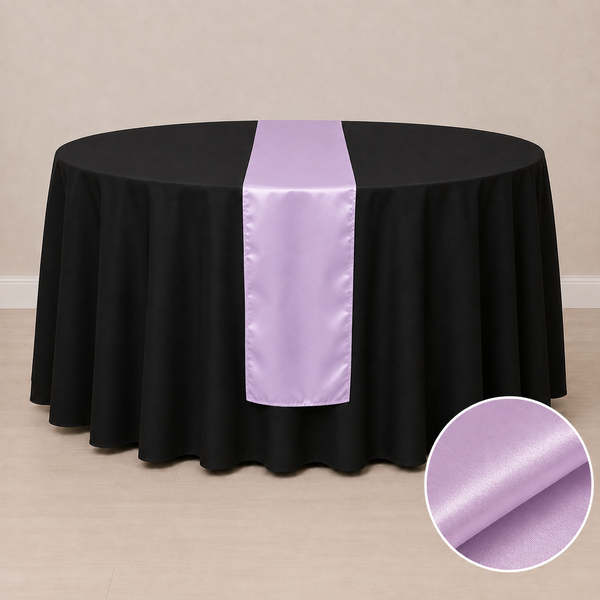 Chemin de table satiné 12'' x 108'' (31 cm x 274 cm)