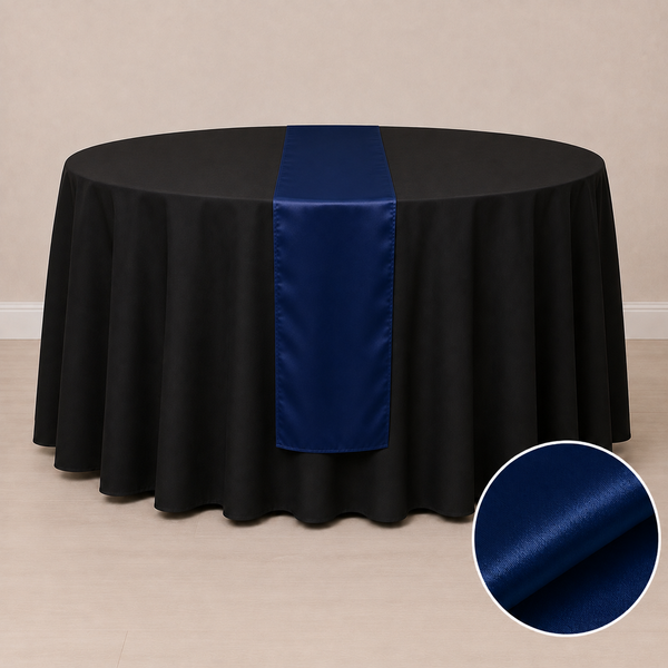 Chemin de table satiné 12'' x 108'' (31 cm x 274 cm)