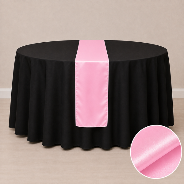 Chemin de table satiné 12'' x 108'' (31 cm x 274 cm)