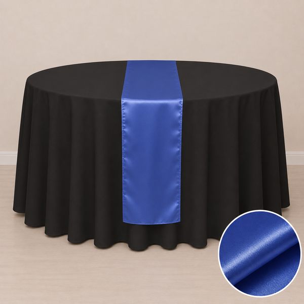 Chemin de table satiné 12'' x 108'' (31 cm x 274 cm)