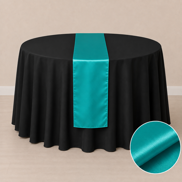 Chemin de table satiné 12'' x 108'' (31 cm x 274 cm)