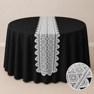 Chemin de table en dentelle 14'' x 108'' (31 cm x 274 cm)