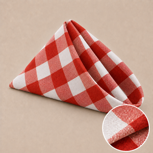 Serviette de table 17'' x 17'' à carreaux (paquet de 10)