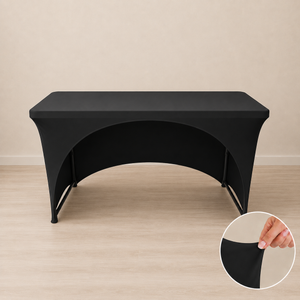 Nappe 6' spandex pour tables étroites avec ouverture arrière