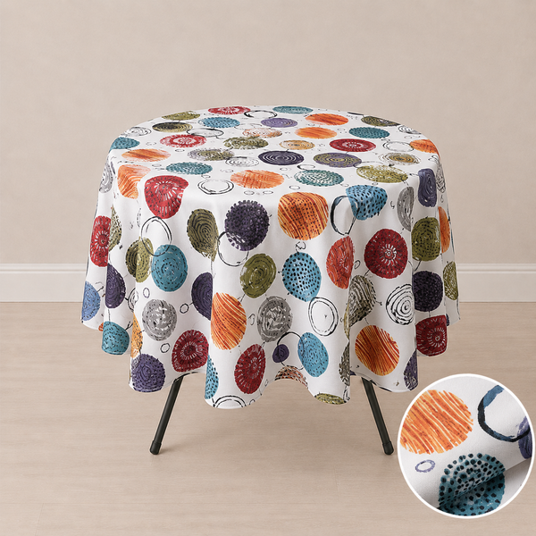 Nappe ronde 70’’ avec motifs Coloria (178 cm)