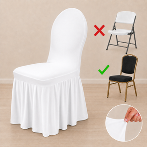 Housse spandex avec jupette pour chaise à banquet