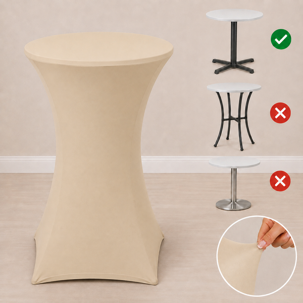 Nappe spandex 24'' x 42'' pour table cocktail
