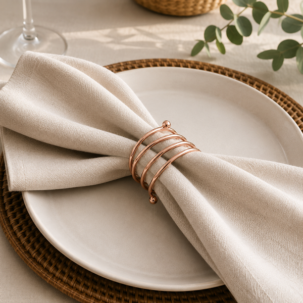 Anneau métallique pour serviette de table, style 4 (paquet de 10)