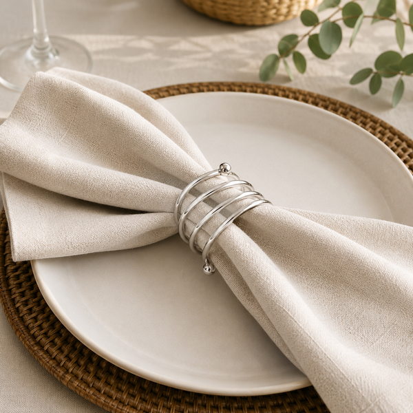 Anneau métallique pour serviette de table, style 4 (paquet de 10)