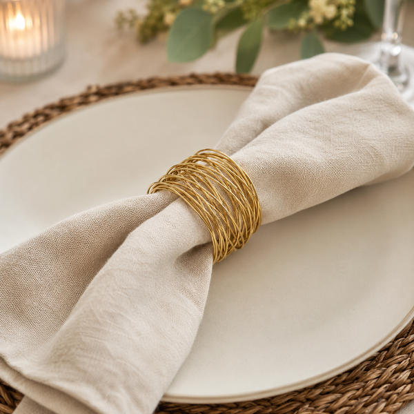 Anneau métallique pour serviette de table, style 7 (paquet de 12)