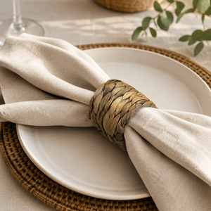 Anneau en rotin pour serviette de table, style 8 (paquet de 12)