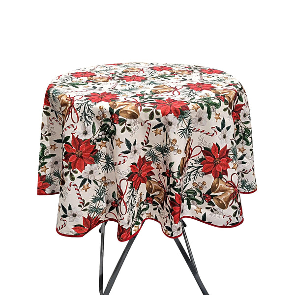 Nappe ronde 70’’ avec motifs de Noël 3 (178 cm)