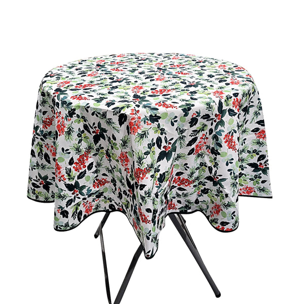Nappe ronde 70’’ avec motifs de Noël 4 (178 cm)