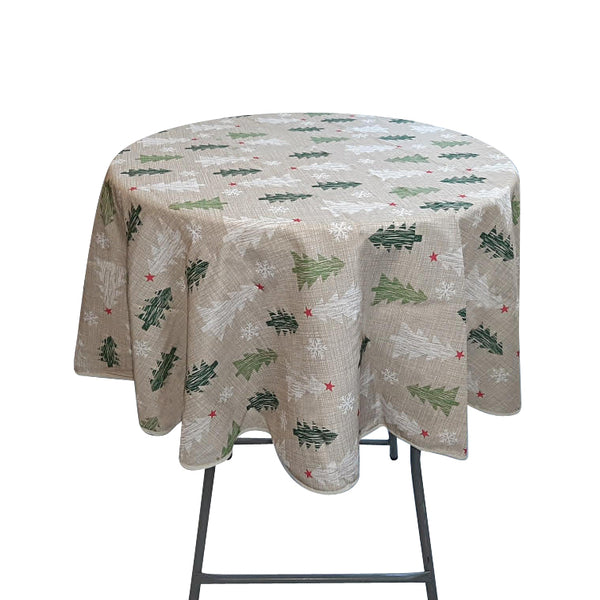 Nappe ronde 70’’ avec motifs Sapins (178 cm)